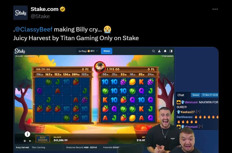 Twitter 176K Juicy Harvest Win at Stake